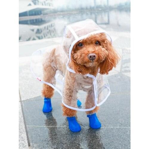 Dog Raincoat Teddy Shiba Inu Small Dog Medium-Sized Dog Poncho Puppy All-Inclusive Corgi Waterproof Rainy Day Pet Clothes