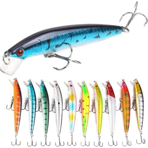 10 pcs/Set Fishing lure Hard Bait 10cm 7.5g Wobbler Artificial Plastic Crankbait 3D Eyes Lure Fishing Tackle Hooks Pesca