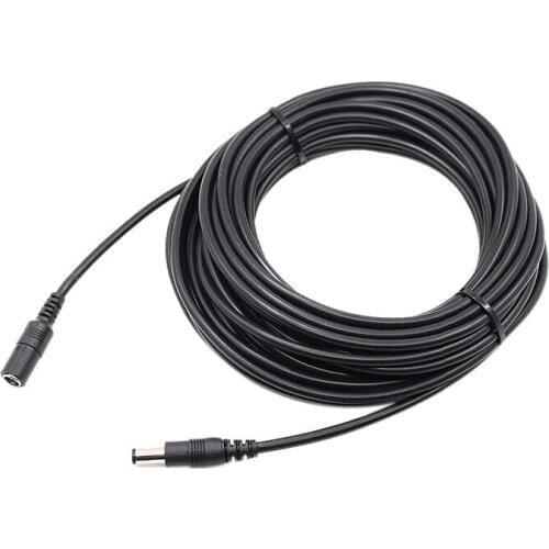 Black 12V DC extension cord 1M to 15M cable connector 5.5mmx2.1mm plug for CCTV camera power cord 12V adapter LED light strip