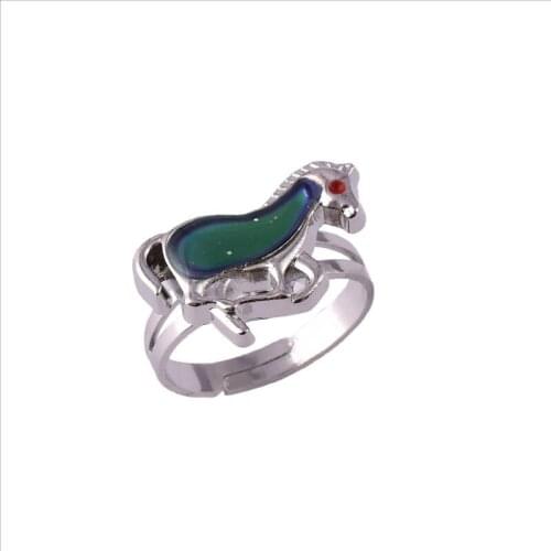Horse Ring Animal Mood Ring Change Color Ring Adjustable Color Changes To The Temperature Of Your Blood