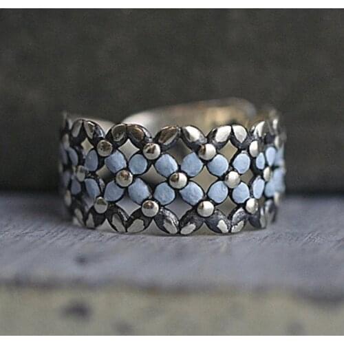 Fashion Creative Twist Design Simple Ring For Women Men Blue Color Adjustable Open Finger Rings Party Jewelry Accessories