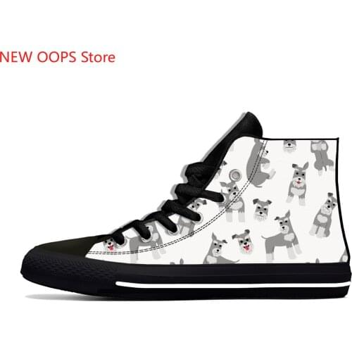Schnauzer Animal dog Cut kawaii Harajuku Fashion Lightweight High Top Canvas Shoes Men Women Casual Breathable Sneakers