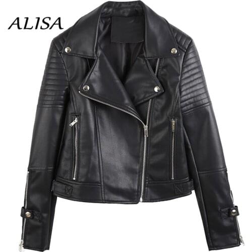 Belt Leather Women Biker Moto Coat New Spring Autumn Turn Down Collar Long Sleeve Hot Pink Leather Jacket Female Pvc Outwear