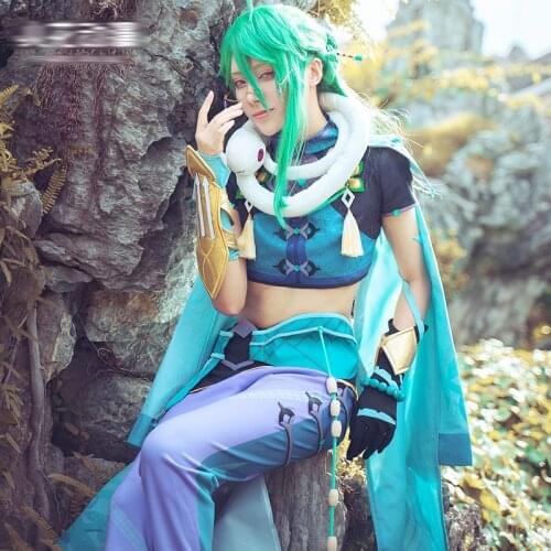 New！Genshin Impact cos Baizhu Grass property Game new skin cosplay Full set of Baizhu Costume