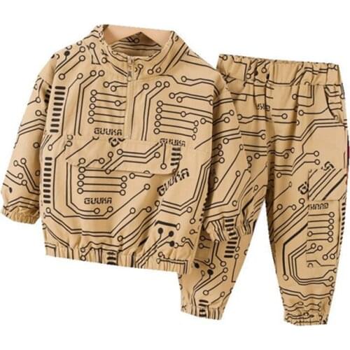 New Children Sports Suit Spring Autumn Kids Boys Girls Cotton Leisure Standing Collar Jacket Pants 2pcs Sets Fashion Sportswear