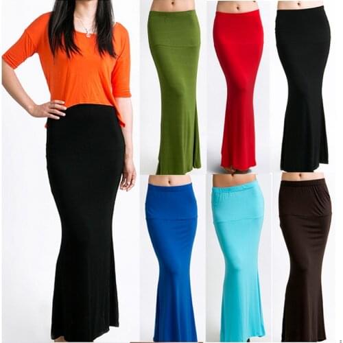 New European and American wind large size ladies candy color bag hip skirts fishtail skirt