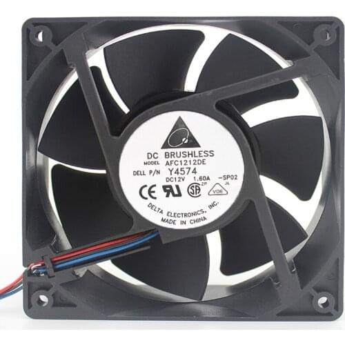 Original Delta AFC1212DE 12038 12cm 120x120x38mm DC 12V 1.6A 3 Line ball bearing inverter server cooling fan