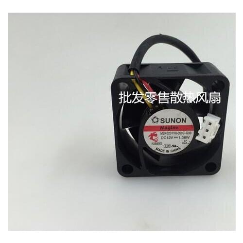 Original SUNON DC 12V 1.38W MB40201VX-000C-G99 4020 40*40*20MM 4CM 3-line Magnetic Levitation Cooling Fan