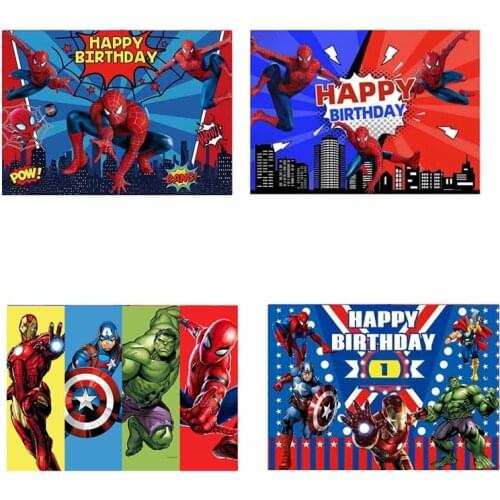 125x80cm Superhero Spiderman Boss Baby Super Mario Photography Backgrounds Professional Indoor Birthday Theme Party Decoration
