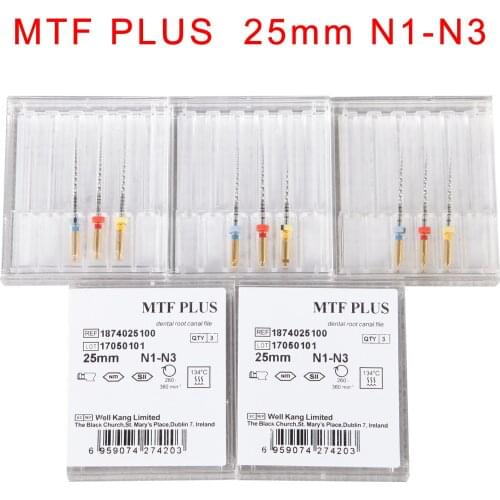 1-5Packs Rotary Dental multi-taper NiTi MTF Tips Files 25mm Engine Use N1 N2 N3