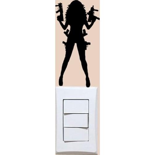 Sex Hot Girl Decor Wall Sticker Fashion Bedroom Vinyl Light Switch Decal 6SS0043