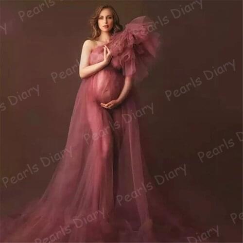 Chic See Through Ruffles Evening Dresses Robe De Soiree Long Tiered Ruched A-line Prom Gowns Puffy Sleeves African Cape Party