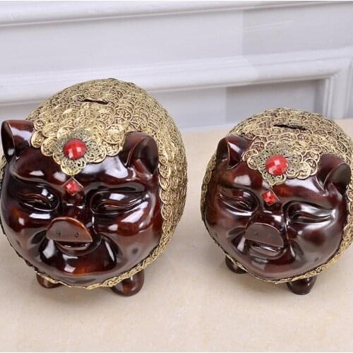 Mixtures Of Lucky Pig Piggy Bank Resin Decoration Of The House Of Creative Money Container Gold Coin Bank Pig Animal Coin Box