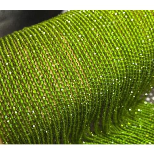 Loose beads yellow green spinel round faceted 2mm 14" for DIY jewelry making FPPJ wholesale beads nature gem stone