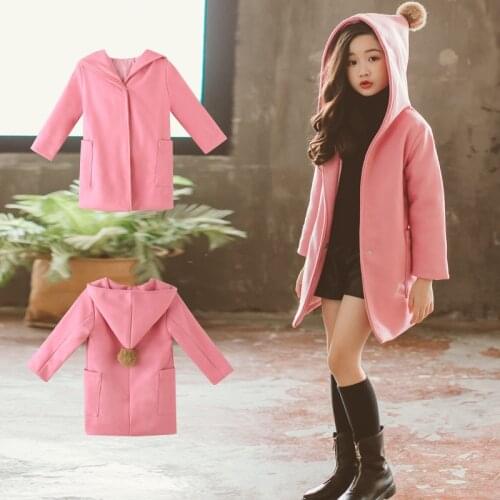 Thicken Jacket Winter Spring Coat Outerwear Top Children Clothes School Kids Costume Teenage Girl Clothing Woolen Cloth High Qua