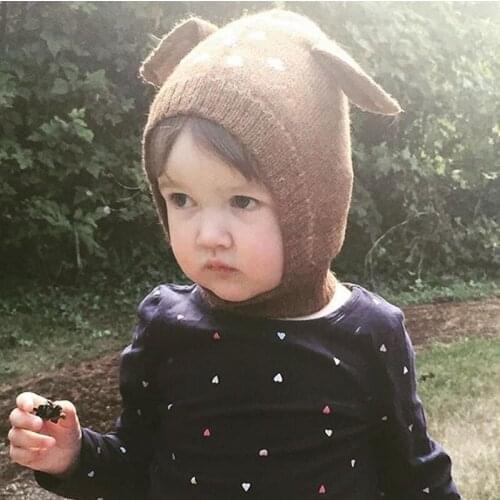 New Autumn Winter Unisex Kids Baby Girls & Boys Knitted Hat Cute Deer Hat Baby Bonnet Photo Props