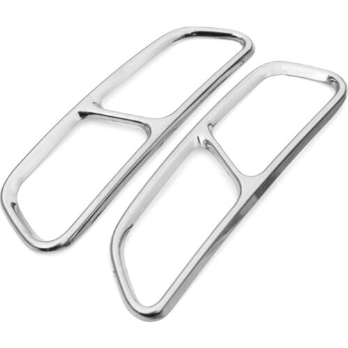 Rear Dual Exhaust Muffler Tail Decor End Pipe Tip Cover Trim For A u d i A6 C7 2012 2013 2014 2015 2016 2017 2018