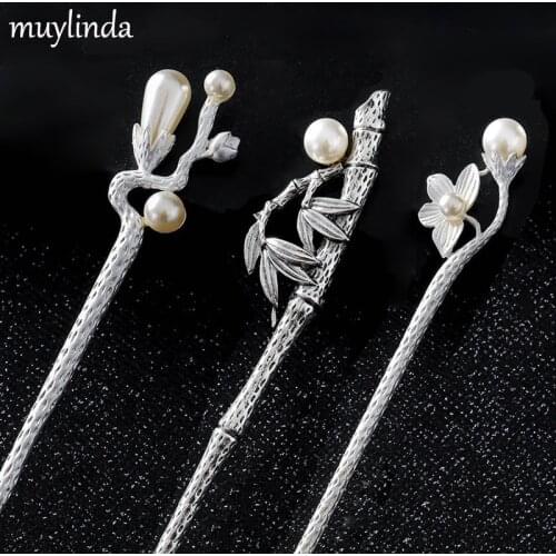 Muylinda Vintage Bride Hairpin Accessories Chinese Style Hair Stick Simulated Pearls hair Pin Jewelry For Women