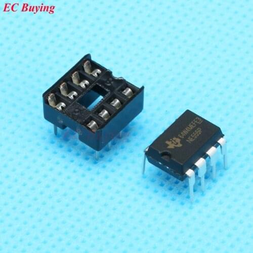 5 sets= 10pcs (5 pcs for each kind ) Origin Chip NE555 IC 555 & 8 Pin DIP IC Sockets 8P