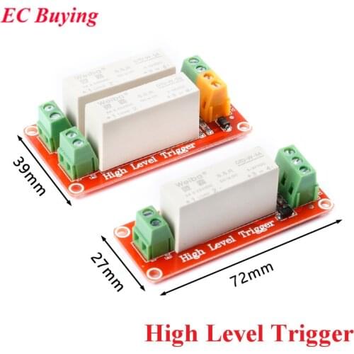 5A 1 2 Channel Way Relay Module High Level Trigger DC Solid State Relay Module Control Board Single Phase Device Electrical