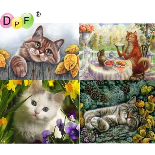 5D DIY Diamond Painting Cute cat round/square Cross Stitch Diamond Embroidery kits Diamond Mosaic home Decorative drill