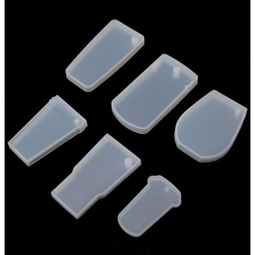 6Pcs Tumbler Silicone Mold Cup Turner Partner DIY Bottle Shape for Key Chain Perforated Resin Clay Mold Crafts Tools