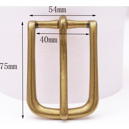 75*54MM Retro Brass Long Big Heavy Single Prong Pin Leather Belt Buckle Replacement fits 40MM Strap