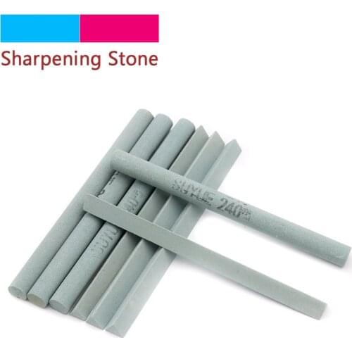 1pcs 240/320/400/600# Grit Oil Stone Green Silicon Carbide Sand Bar Abrasive Block For Ceramic Jade Knife Sharpener Tools