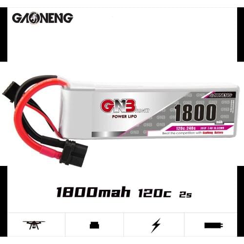 GAONENG GNB 1800mAh 2S 7.4V 120C/240C Lipo Battery With XT60 Plug For RC Helicopter Airplane FPV Racing Drone Parts