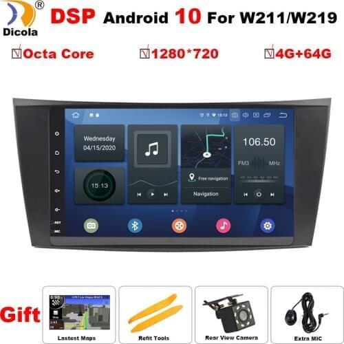 8" 1280*720 DSP Android 10 Car Radio For Mercedes Benz E-Class W211 E200 E220 E300 E350E240 E270 E280CLS CLASS W219 Multimedia