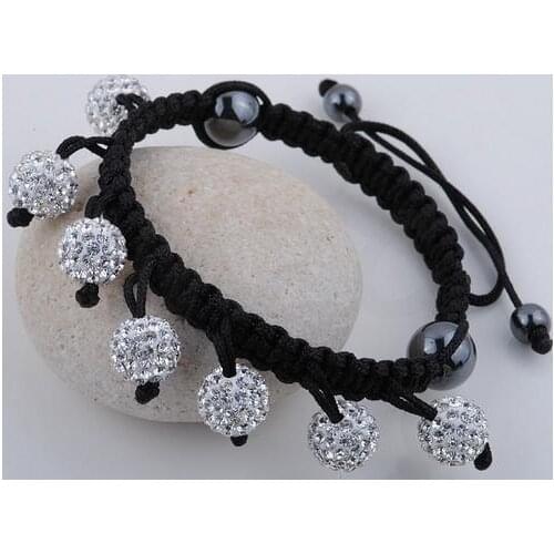 Free Shipping ! 50% discount Best 10mm 7 Ball Beads crystal Bracelet.Hot selling Jewelry Halloween Promotion Gift