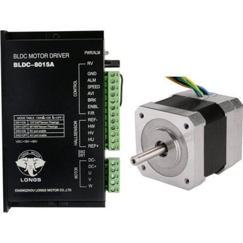 Free Ship to US/EU Brushless DC Motor 26W 24V Nema17 4000RPM 42BLF01 Driver Controller CNC Router Plasma Medical