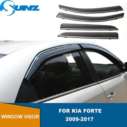 Side Window Visors For Kia Forte 2009 2010 2011 2012 2013 2014 2015 2016 2017 Hook Weathershields Sun Rain Deflectors SUNZ