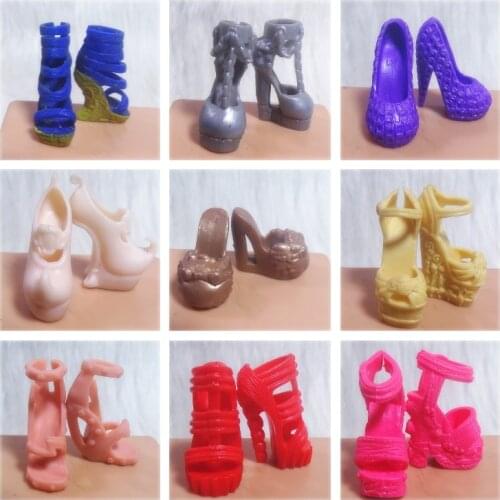 Shoes Bandage Bow High Heel Sandals Cute Heels Colorful For Monster High School Toy Fashion