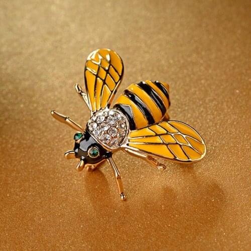 Han edition fashion new diamond color bee brooch real gold plated alloy jewelry pin badges
