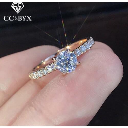 CC Bridal Wedding Rings For Women Cubic Zirconia Round Stone Simple Jewelry Engagement Ring Bijoux Femme Drop Shipping CC2330