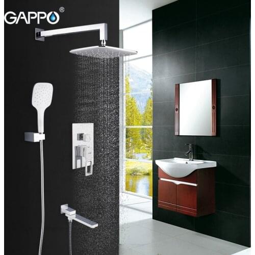 GAPPO Wall Mount Bathroom Rain Waterfall Shower Faucet Set Concealed Chrome Shower System Bathtub Shower Mixer Faucet Tap
