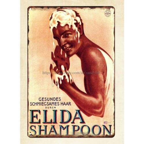 Elida Shampoo metal tin sign garden outdoor metal wall art