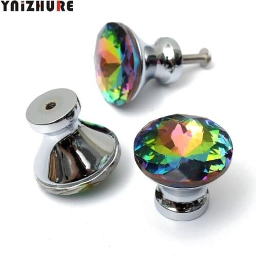 K9 Crystal Glass Handle Diamond Shape Knob With Screw 10pcs 30mm Furniture Door Kitchen Cabinet Drawer Wardrobe pull Handle