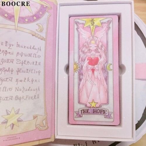 Cardcaptor Sakura Pink Red Color 52 Piece Clow Cards+Book SET+The Nothing Card Cardcaptor Sakura Tarot Cards Accessories Props