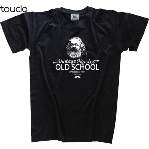 Karl Marx Vintage Hipster Barber Shop Communism Fun Slogans T-Shirt S - 3xl