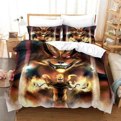 NARU Uzumaki Uchiha Sasuke 3D Printed Bedding Set Hatake Kakashi Duvet Cover King Queen Full Twin Size for Bedroom Decor