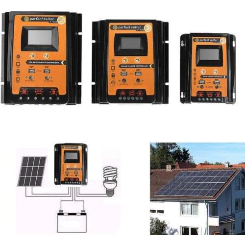 MPPT Solar Charge Controller 12V 24V 30A 50A 70A Solar Controller Solar Panel Battery Regulator Dual USB LCD Display Waterproof