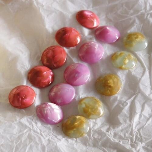 Beautiful color resin acetate semicircle ins wind earrings diy hand-made accessories the same evening