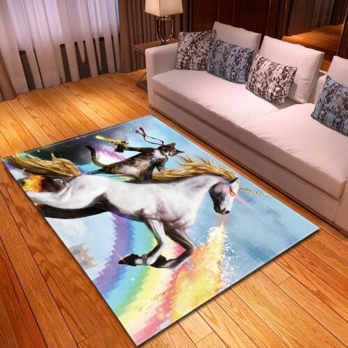 Creative Cat/Horse Print Rugs And Carpets For Living Room Bedroom Large Size carpet Parlor Hallway Doormat Home Furnishing Decor
