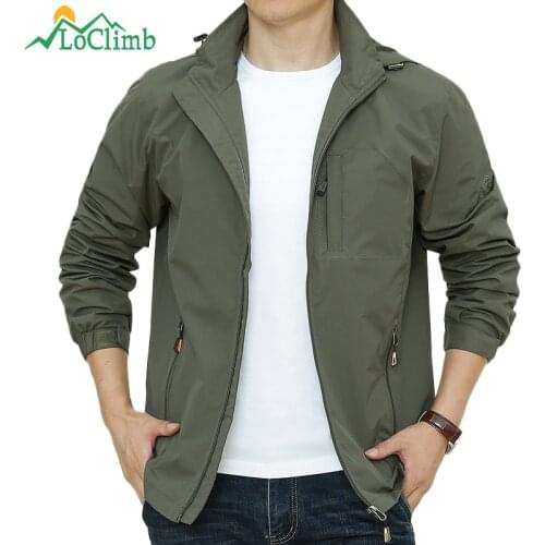 LoClimb Mens Windbreaker Man Waterproof Jacket Outdoor Sport Rain Coat Camping/Trekking/Fishing/Hiking Jackets For Men AM388