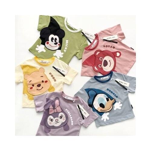 Disney Donald Duck Lotso Bear Mickey ML3165 Fashion Anime Casual T-Shirts Cartoon Children Clothing TShirt Summer Unisex