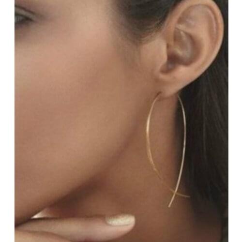 Fashion Jewelry Simple Bohemian Earrings Fish Shaped Design Copper Wire Circle Earrings Jewelry Earrings Womens Elegant Earrings