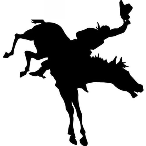 Mustang Hat Cowboy Applique High Quality Car Window Decoration Personality Pvc Waterproof Applique Black/white, 15cm*15cm