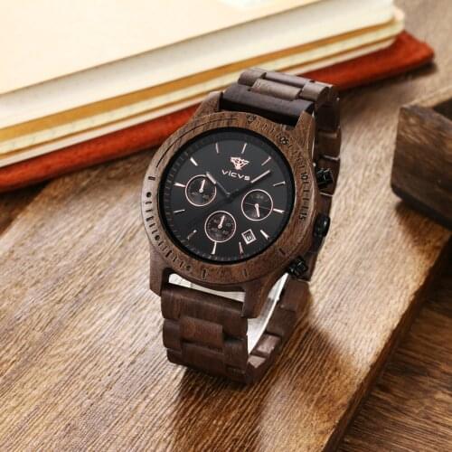 Watches mens 2021 Wood Watches Week Display Date High Quality Quartz Male Watches Dropshipping watch for men